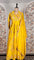 Yellow colour handcrafted  stylish gown with dupatta