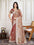 Designer thread work soft crush silk saree