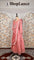 Pink color fully handcrafted fancy sleeves draped skirt indo western