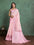 Woven::Floral Print Bollywood Pure Cotton Saree (Pink)