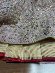 Blush pink colour designer embroidery sequence work lehenga choli