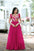 Rose pink colour multithread embroidery  sequence work gown