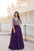 Deep purple colour sequence embroidery designer gown