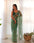 Sea green colour sequence embroidery work net saree