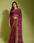 Maroon colour lace border flower print georgette saree