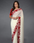 New style red lace white georgette saree