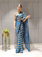 1 min ready to wear sequence work saree