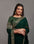 Designer border green saree with full sequence embroidery work blouse