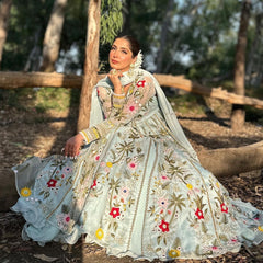 Beautiful thread real mirror work designer suit