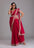 Red colour designer border sequence work saree with belt