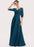 Rama Blue colour georgette A-line gown