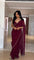 Maroon Colour Ready  To Wear Hand Pearl Wok Georgette Saree