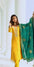 Yellow colour zari embroidery work suit with green dupatta