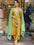 With Golden Yellow Colour Embroidery Work Kurta With Green Dupatta Set