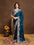 Peacock Blue Colour Embroidery Work Saree With Designer Blouse