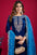 Royal Blue Colour Velvet Embroidery Work Designer Suit