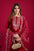 Red Colour Velvet Embroidery Work Designer Suit