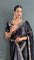 Midnight Black Colour Beautiful Pearl Handwork Saree With Designer Blouse