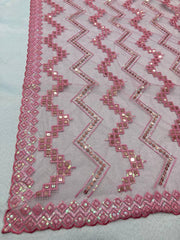 Boutique Style Embroidery Cut Work Designer Net Saree