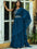 Boutique style  half crush palette designer navy blue colour saree