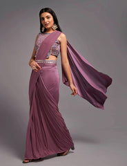 Wild berry 1 min ready to wear saree with designer blouse
