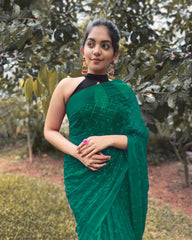 Georgette FANCY Sequence WORK SAREE