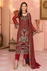 Red Georgette Embroidered Boutique Style Dress