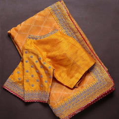 Gold yellow Rangoli Silk Saree