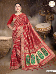Art Silk Banarasi Woven Saree