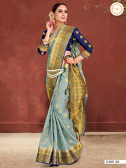 Raw Kalkriti Silk woven Saree