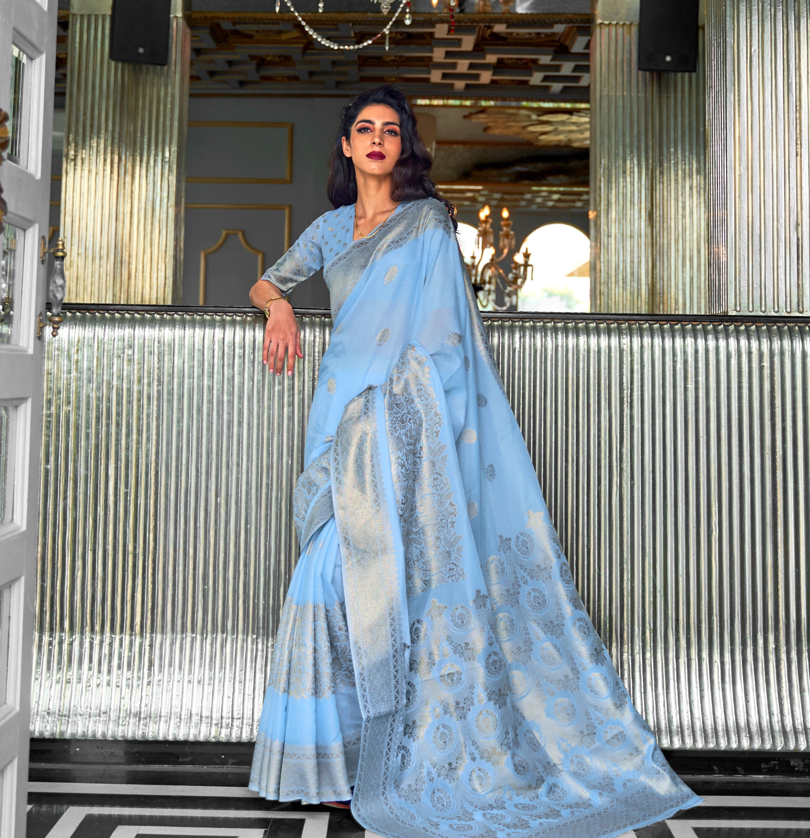 Blue Sarees: Buy Latest Indian Designer Blue Sarees Online - Utsav Fashion