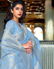 Pure Modal Royal Blue weaving Silk saree