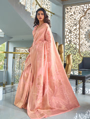 Pure Modal Royal Pink weaving Silk saree