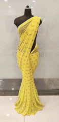 Pure Georgette embroidery saree