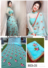 Net With Embroidery Designer Saree