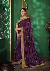 royal vichitra Silk Embroidery SAREE