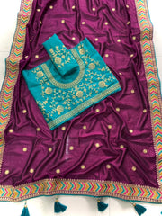 royal vichitra Silk Embroidery SAREE