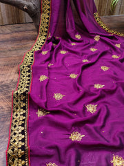 Fancy Lycra silver coated fabric saree