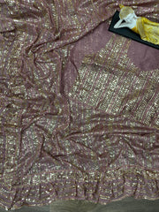 Double Sequence Embroidery Saree
