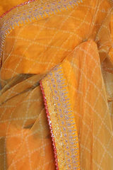 Rangoli silk Bandhani Chex print SAREE