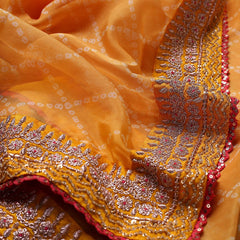 Rangoli silk Bandhani Chex print SAREE