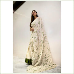 Celebrities Designer Saree On Chinon fabric