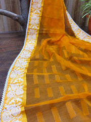Organza Lakhnavi Embroidery Saree