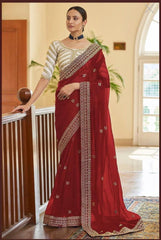 Georgette embroidery Saree