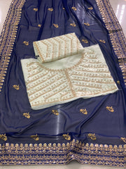 Georgette embroidery Saree
