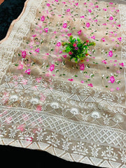 Beautiful Flower Design Heavy Pure Organza saree