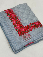 Designer embroidery work net saree