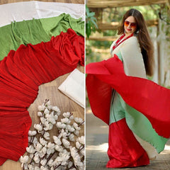Premium italian silk with crush saree