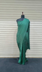 Soft satin silk with pleated party wear designer saree