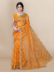 pure organza silk with embroidered work  saree